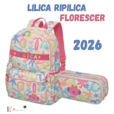 Kit Mochila Costas Estojo Duplo Lilica Ripilica Florescer Original