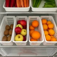 4 Cestos Organizadores De Geladeira Multiuso Branco Empilhável Organizador Cozinha Frutas Legumes Armário
