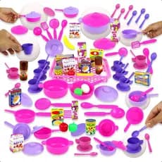 Kit Cozinha Infantil 18 - 38 Peças Brinquedo Panelinhas Mini Mercado Comidinhas