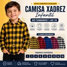 Camisa Blusa Infantil Xadrez Flanelada Manga Longa Junina  - ENVIO IMEDIATO !!