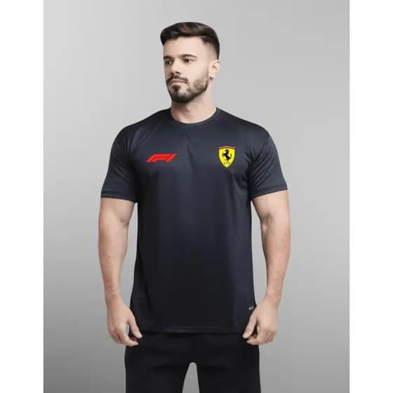 Camisa Dry Fit  Masculina - F1 FERRARI  - Corrida, Academia CrossFit, Ideal Para Treinos Intensos