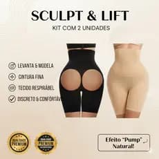 Kit Com 2 Cinta Modeladora Levanta Bumbum Short Feminino Push Up Alta Compressão - ENVIO IMEDIATO !!!