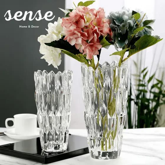Vaso de Vidro de Cristal, Vaso Decorativo Moderno, Vasos de Cristal Transparente Para Decoração