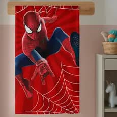 Toalha de Banho E Piscina Para Menino Com Tema de Aranha e Personagem Infantil Heroi Secagem Rápida