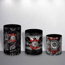 Trio Capas Cilindro de Festa Times de Futebol Capas Sublimadas Sem Suporte Decoração Diversos