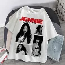 Camiseta Branco Jennie Mantra Blackpink Rosé Jisoo Lisa Kpop Rockstar 100% Algodão