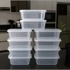 Kit 20 Potes Marmita Fitness 700ml Reutilizável Transparentes BPA Freezer Microondas Organizador