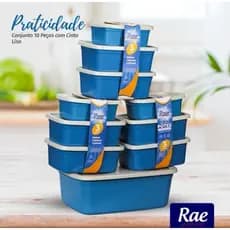 Kit Conjuntos de Pote Plástico Para mantimentos e Cozinha 10 peças