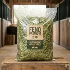 Feno Premium Para Roedores e Coelhos - Saúde Dental, Digestão Saudável, Anti-Estresse 1 Kg OU 2 Kg