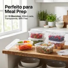 Kit 10 Marmita Potes 800ml Travas Laterais Reutilizável
