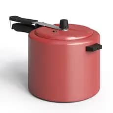Panela de Pressão Média Vermelha 4,5L Alumínio Resistente Cozinha