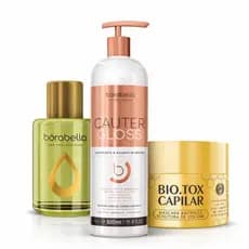 KIT LISO PERFEITO + HIDRATAÇÃO INTENSA BORABELLA – 3 PRODUTOS