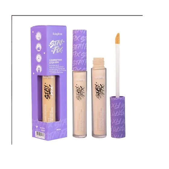1 Unidade de Corretivo Liquido Stay Fix Contém Vitamina C Ácido hialurônico extrato de chá verde HB912G1 Ruby Rose
