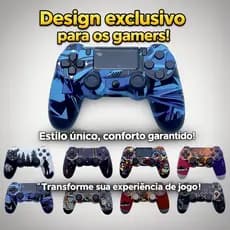 Controle Premium Sem Fio Temático Camuflagem para PS4 com Funções Especiais