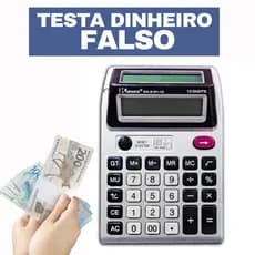Calculadora Eletrônica Duplo Visor +luz Teste De Nota Falsa