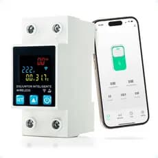 Interruptor Disjuntor 63A Inteligente Alexa Google Wifi P/ Quadro Eletrico Proteção Elétrica