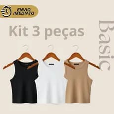 Kit 3 Regatas Basicas Feminina Tecido Liso Modal Elegante Blogueira Casual Atemporal