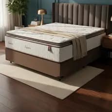Cama Box com Colchão de Molas Ensacadas Pillow Top Supreme Lux Casal 138cm