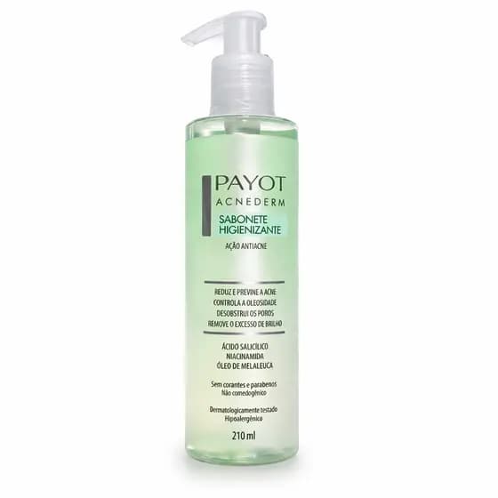 Sabonete Facial Antiacne Payot Acnederm 210ml – Ácido Salicílico + Niacinamida | Controla Oleosidade e Desobstrui Poros