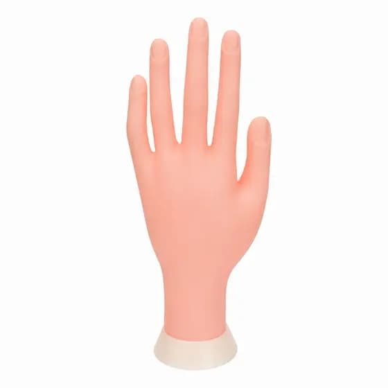 Mão de Treino Silicone para Manicure e Alongamento de Unhas