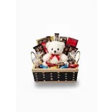 Cesta Tramada Black & Wood com Alças Douradas - Para Presentes e Decoração- Cestas de Presente 🎄