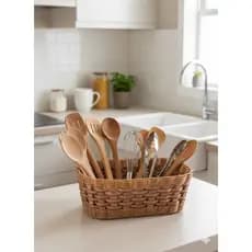 Cesta Organizadora Oval Vime Sintético/Caixa Organizadora Multiuso 36x20x15 cm