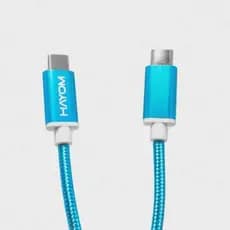 CABO USB TIPO C PARA USB TIPO C CARREGAMENTO DE CELULAR E DADOS HAYOM AZUL