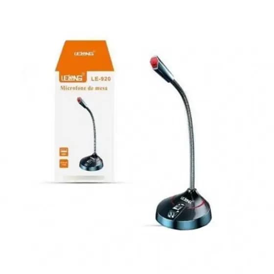 MICROFONE DE MESA PESCOÇO DE GANSO USB LELONG