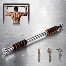 Barra Elevação Porta Ajustável Barra Fixa Exercícios Musculação Academia Casa Suporta Até 100kg Cromada