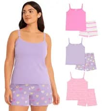 Pijama Feminino Alcinha Adulto Verão Confortável Regata e Short Gestante
