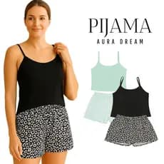 Pijama Feminino Adulto Verão Alcinha Manga Alcinha Conjunto Leve Confortável Estiloso