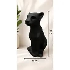 Estátua Pantera Decorativa Em Gesso Maciço 50cm Escultura Luxo Sala Escritório
