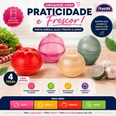 Porta Cebola, Alho, Tomate e Limão Organização Geladeira Temperos