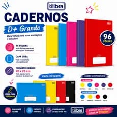 Cadernos Brochurão D+ Grande 96 Folhas Tilibra Roxo Rosa Amarelo Azul Escola Fundamental Aulas