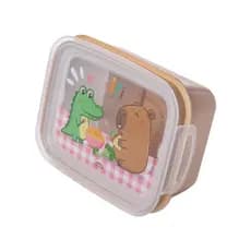 Marmita Hermética 850 ml Capivara com Divisória Lancheira Plasútil Escolar Infantil papelaria