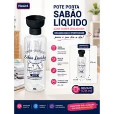 Pote Porta Sabão Liquido C/ Tampa Dosadora Lavanderia 970ml