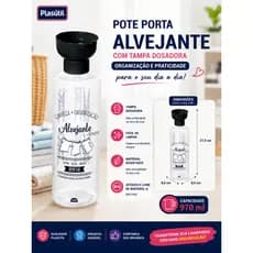 Pote Porta Alvejante C/ Dosador Tampa Lavanderia 970 ml