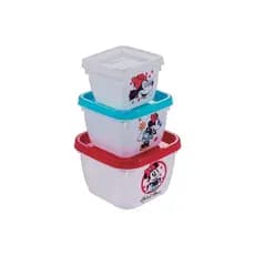 Kit 3 Potes Minnie Lancheira Passeio Disney Plasútil