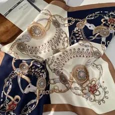 Lenço Feminino Cetim 90x90 Grande Quadrado Estampado Moda Multiuso Bandana