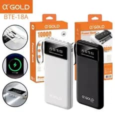 Carregador Portátil Power Bank 10000mAH Universal Com Lanterna, Visor E Suporte Para Celular A'gold BTE-18A