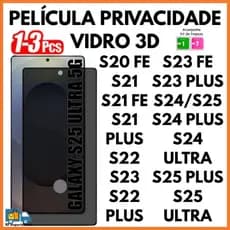 Película De Privacidade 3D Vidro Anti Spy Para Samsung S20 S21 S22 S23 S24 S25 FE PLUS ULTRA