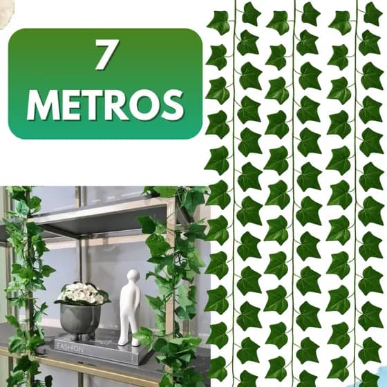 7 Metros Trepadeira Artificial Hera Corrente Folhagens Pendente Pacote Ramas Realista