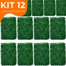 Kit 12 Placa Buchinho Grama Artificial Parede Muro Inglês Vertical Cheio
