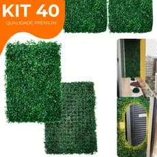 Kit 40 Placa Buchinho Grama Artificial Parede Muro Inglês Vertical Cheio