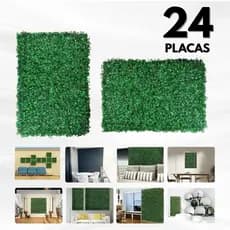 Kit 24 Placa Buchinho Grama Artificial Parede Muro Inglês Vertical Cheio