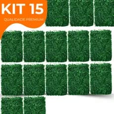Kit 15 Placa Buchinho Grama Artificial Parede Muro Inglês Vertical Cheio