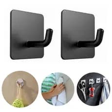 Kit 2 Gancho Inox Adesivo 3m Parede Suporte Cabide Autocolante Pendurar Chave Roupa Utensílios Resistente Multiuso Unive