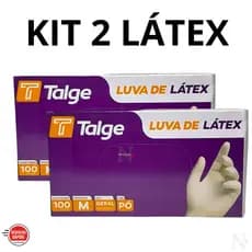 Kit 2 Caixa de Luva Látex com Pó Descartável c/ 200 Unidades Uso Profissional e Doméstico