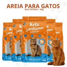 4Kg de Areia para Gatos - Higiênica e Pratica de Usar - Gatíssimo Premium