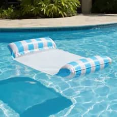 Boia Rede Cama Inflável Listrada para Piscina e Praia - Super Resistente